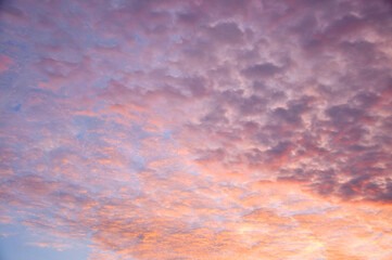 sunset over the clouds