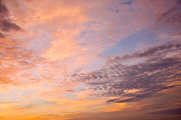 sunset over the clouds