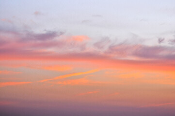 sunset over the clouds