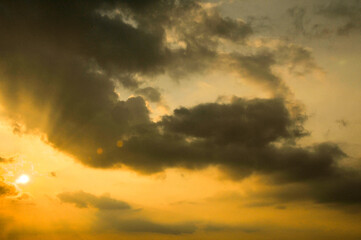 sunset over the clouds