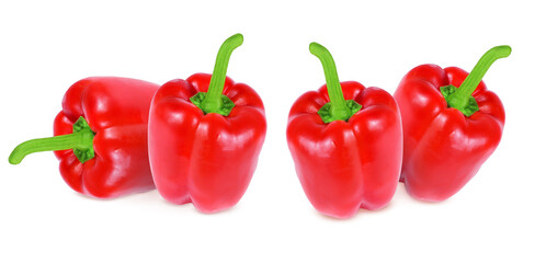 Red pepper on an isolated white background.
Red pepper set
