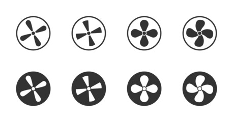 Fan icons collection. Minimalistic flat design. Vector illustration.