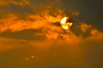 sunset over the clouds