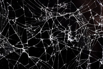 old dirty glass with a lot of cracks