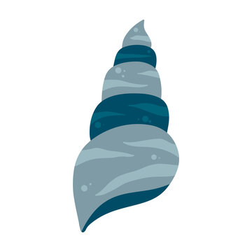 Colorful seashell icon. The clam symbol is isolated on a white background. Vector illustration.