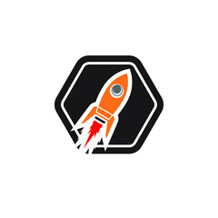 Rocket Logo Design Vector. Space Craft Logo Design Concept