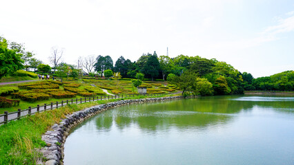 佐賀県唐津市の鏡山の頂上