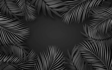 Beautiful and elegant background of dark plants with copy space