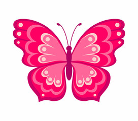 Fototapeta na wymiar Butterfly. Color vector illustration in flat style. Isolated on white background