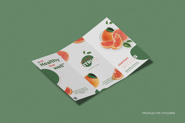 Print-ready triptych design of citrus fruits