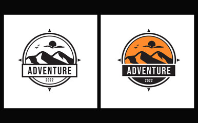 mountain logo, adventurer logo in coat of arms style
