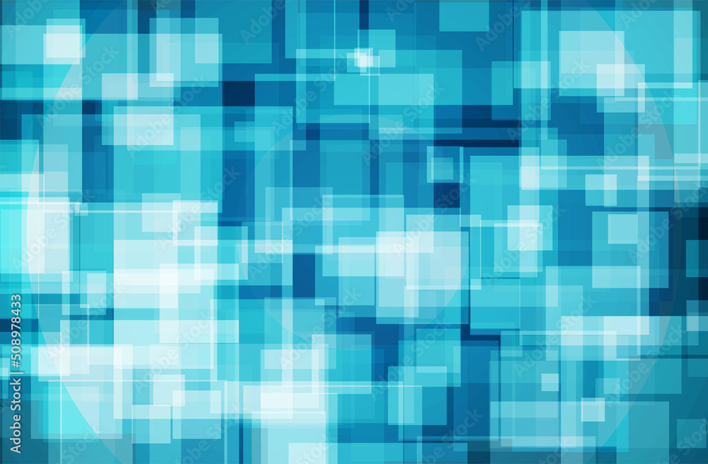 Poster digital data square blue pattern background. abstract technology communication concept background