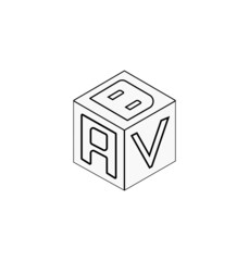 cube letter logo design, Font letter logo design.