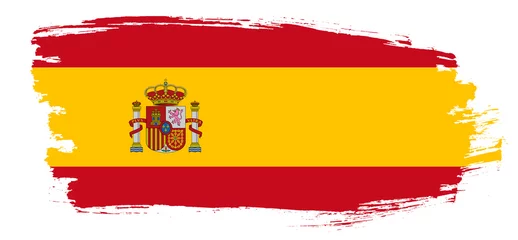 Foto op Canvas  Flag of Spain. National symbol of Spain. Brush stroke. © Andrew Ink