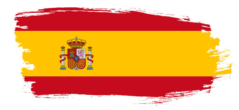 
Flag of Spain. National symbol of Spain. Brush stroke.