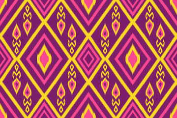 Seamless abstract ikat pattern abstract background for textile design. Can be used in fabric design for clothes, accessories, decorative paper, wrapping, etc. Vector, illustration