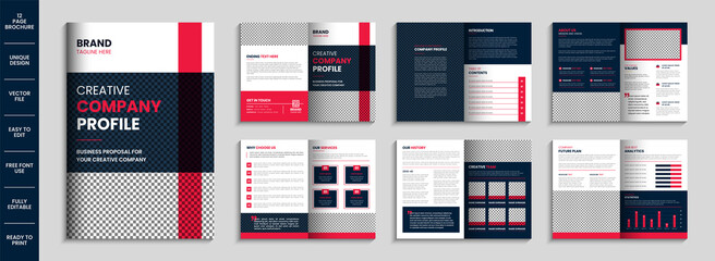 Company profile brochure template layout design multipage business brochure template desgn