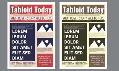 Newspaper layout design, newsletter, Tabloid front page design, Tabloid cover, A3 Tabloid design, Magazine cover design - obrazy, fototapety, plakaty