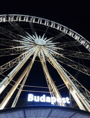 ferris wheel at night in Budapest 
