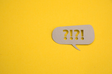 Speech bubble with question and exclamation marks