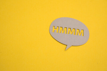 Hand draw bubble talk phrases. Word comment information HMMM.