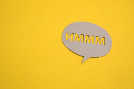 Hand draw bubble talk phrases. Word comment information HMMM. - Powered by Adobe