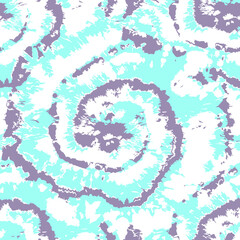 Vector Tie Dye Texture Repeat. Ethnic Print. Floral Psychedelic Prints. Azure Tonal Design. Creative Bohemian Tile. Pale Blue Tie Dye Rug. Watercolor Pattern Print. Bleach Dye.