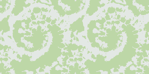 Obraz premium Vector Tie Dye Seamless Pattern. Ethnic Pattern. Floral Bohemian Ornament. Cream Tonal Borders. Graphic Pattern Print. Olive Tie Dye Rug. Watercolor Background. Washed Effect.