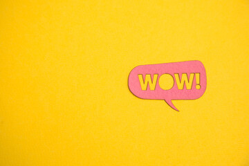 Paper speech bubble with wow word
