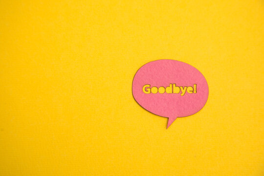 Paper bubble circle with goodbye inscription