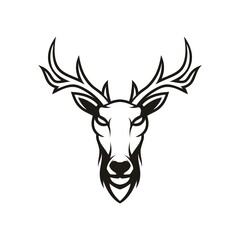 Deer head illustration isolated on white background