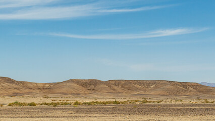 Panorama of the beautiful landscape of the Negev Desert in southern Israel 
