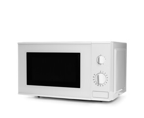 New modern microwave oven on white background