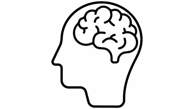 Brain work icon 4k looped animation. loop video.
