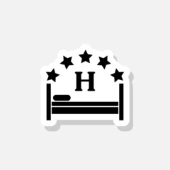 Five stars hotel sticker icon sign for mobile concept and web design