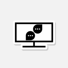 Online chat icon sticker sign for mobile concept and web design