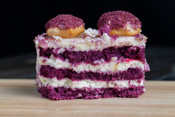 red cake cakes with buttercream and cookies in sprinkles