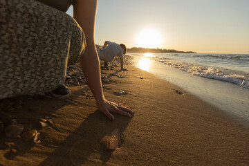 sunset on the beach © CEGIELNIANA