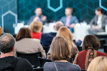 Anonymous audience during business seminar