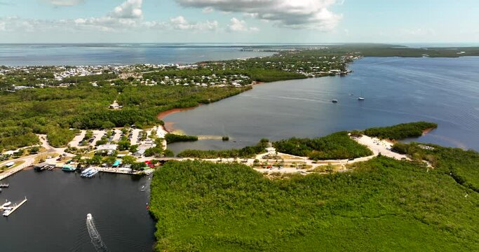 John Pennekamp State Park Key Largo Florida. 5k aerial drone video footage