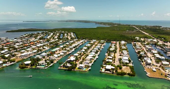 5k aerial video waterfront homes in The Florida Keys