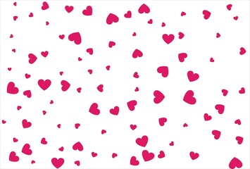 Red heart background. Love confetti background