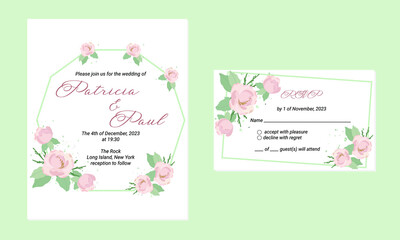 invitation card with flowers