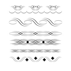 Decorative swirl divider. Elegance line set Vector