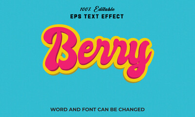 Berry Editable 3d text Effect Style Premium,