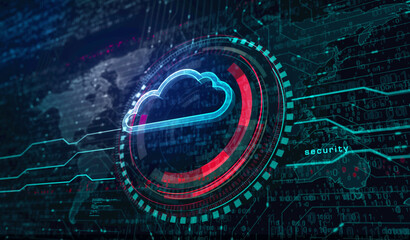 Cloud computing and online storage symbol digital concept 3d illustration