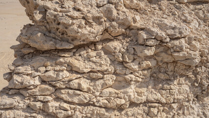 Zekreet desert rocks with cracks.