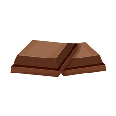 chocolate bar cube isolated on white