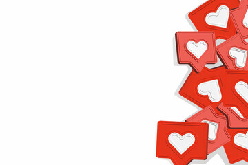 Heart like icon, sign follower, love post social media.