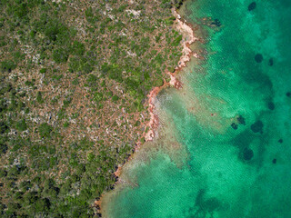 Fototapeta na wymiar La Maddalena Archipel shot from the drone